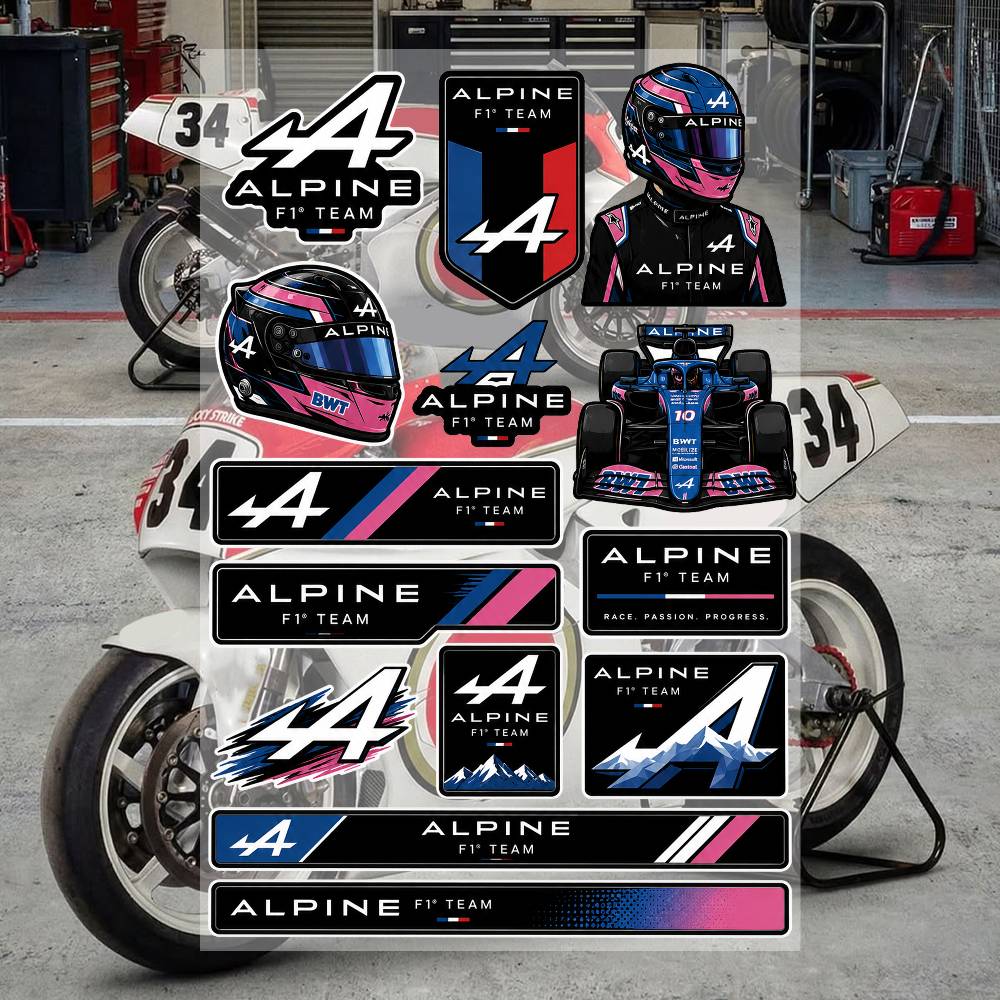 Motorcycle Gear Alpine - Alpine F-ONE Team Aesthetic Graffiti Stickers
