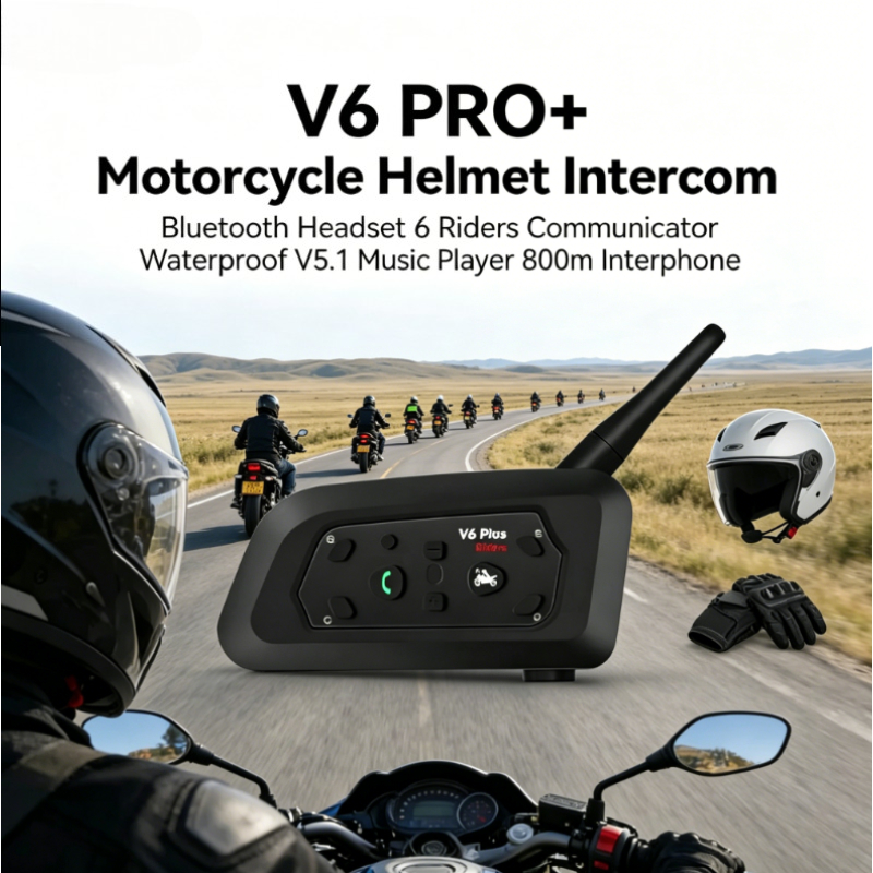 2026 NEW V6 PRO+ BT5.1 6 Rider - Intercom Headset Helmet recension och pris