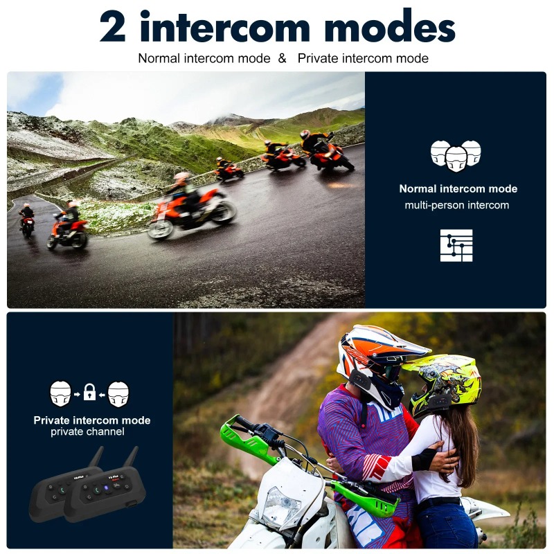 V6 PRO+ 6 Riders Waterproof Mo - Intercom Headset Helmet recension och pris