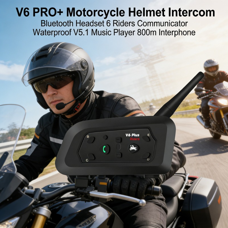 V6 PRO+ Motorcycle Intercom BT - Intercom Headset Helmet recension och pris